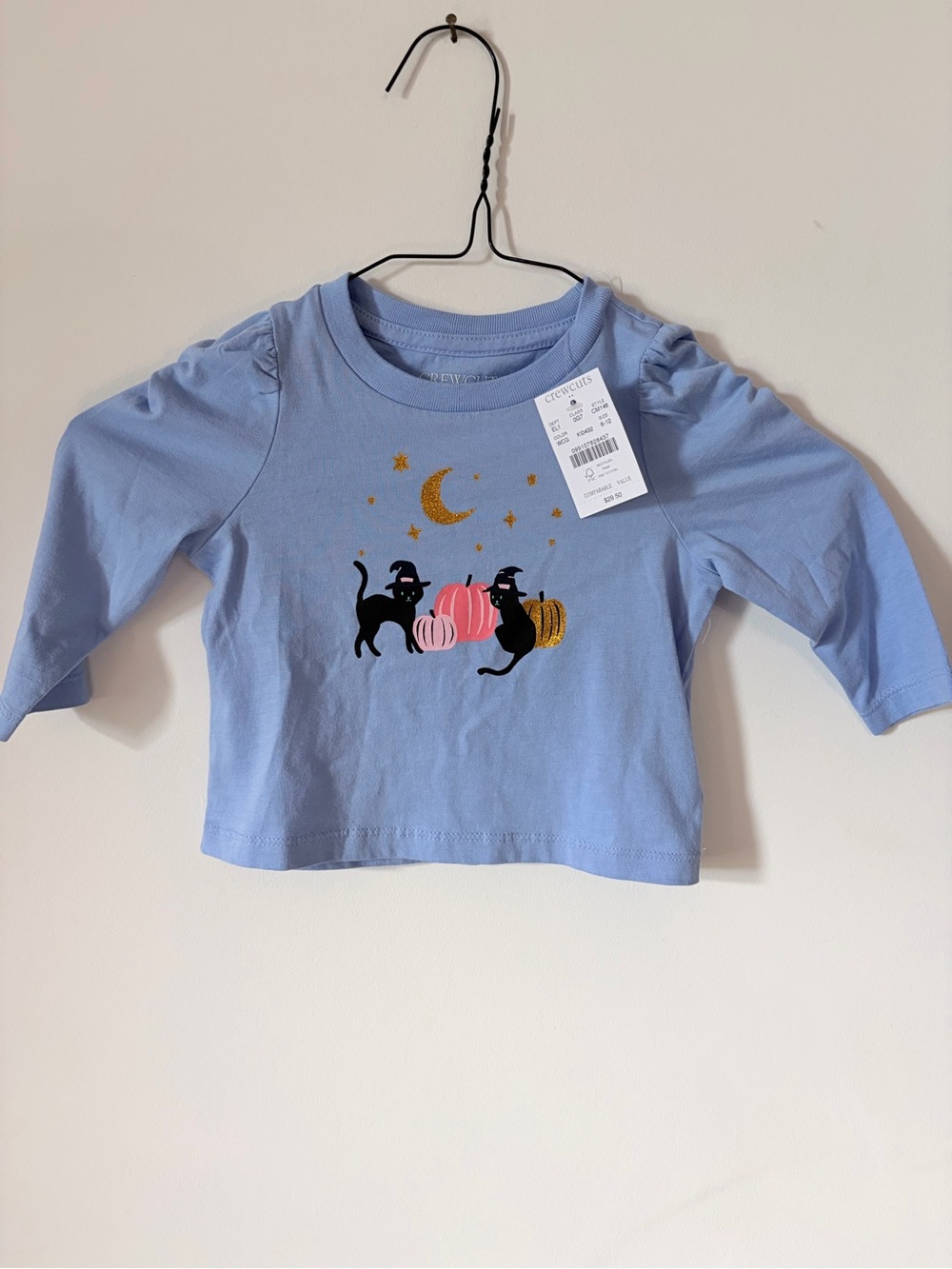 NWT Crewcuts Halloween Long Sleeve Tee 6-12 Months